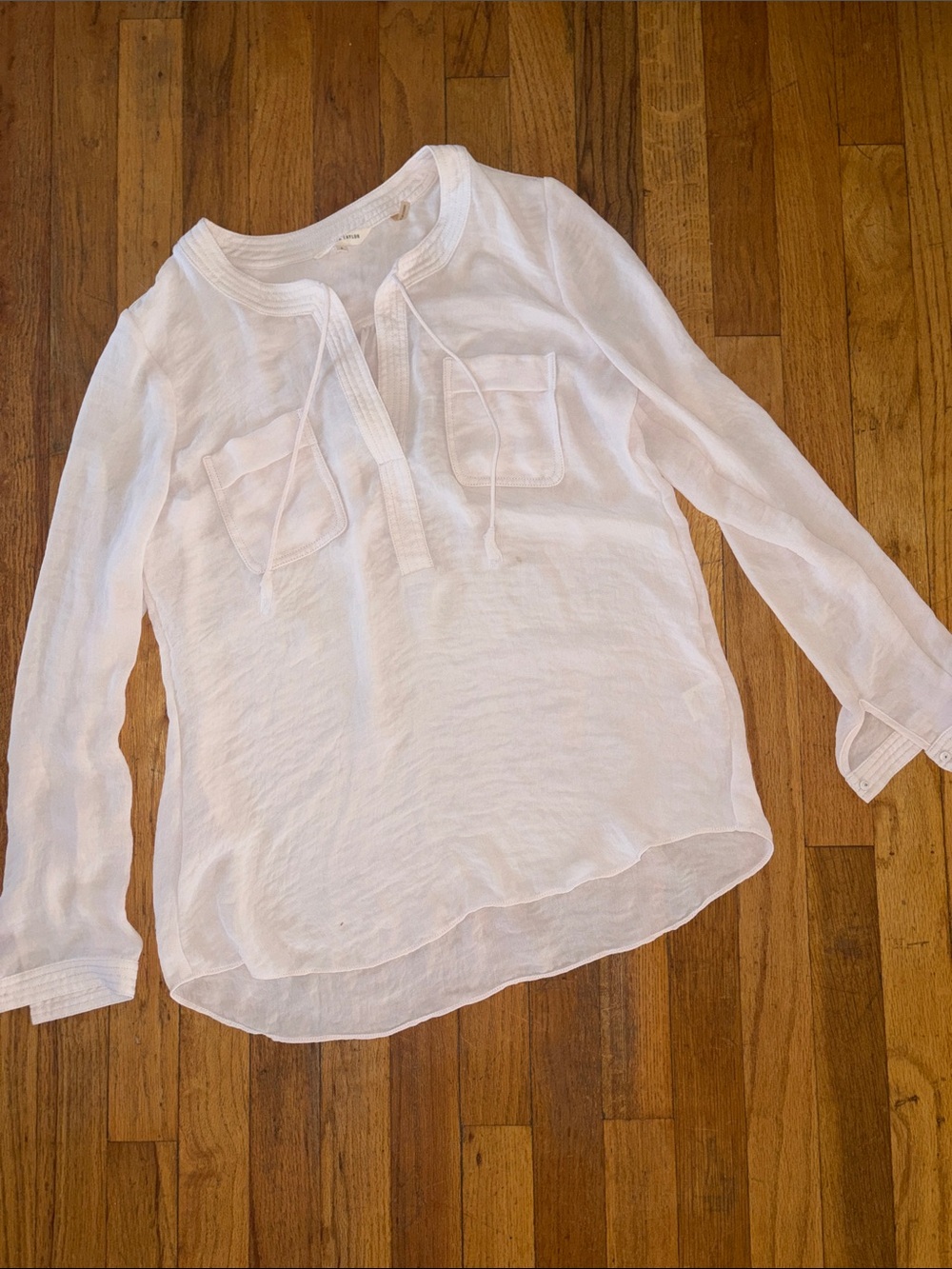 Rebecca Taylor White Lightweight Long-Sleeve Tunic